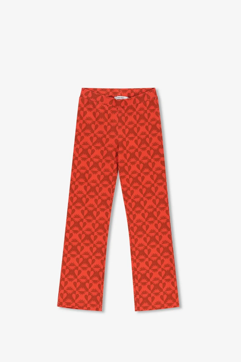 Rode straight leg legging met print