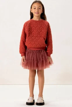 Rode sweater met hartjes quilting