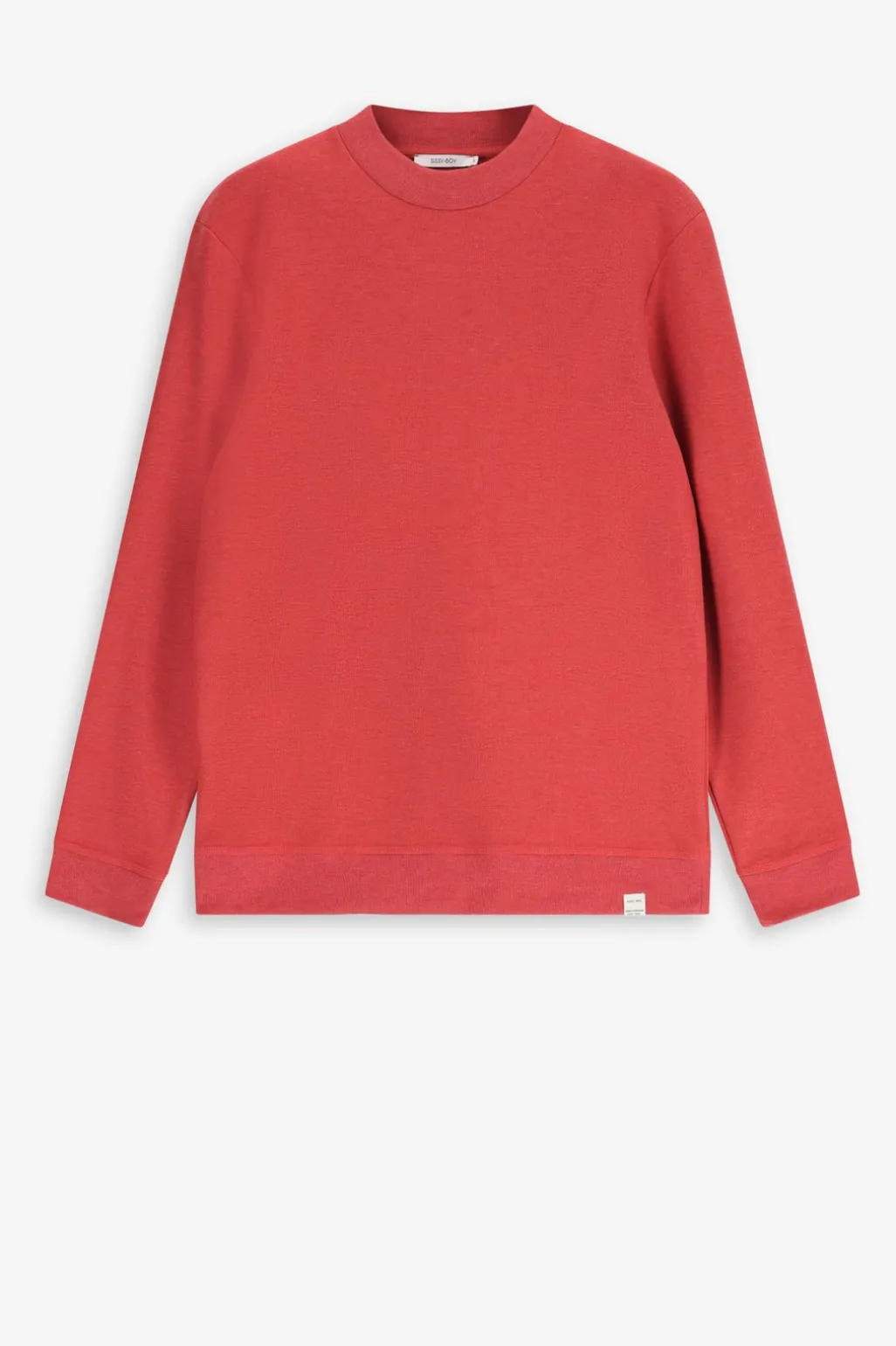 Rode sweater met hoge hals