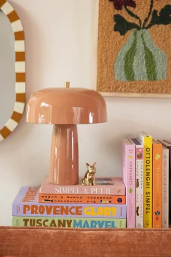 Roest oranje cupola tafellamp