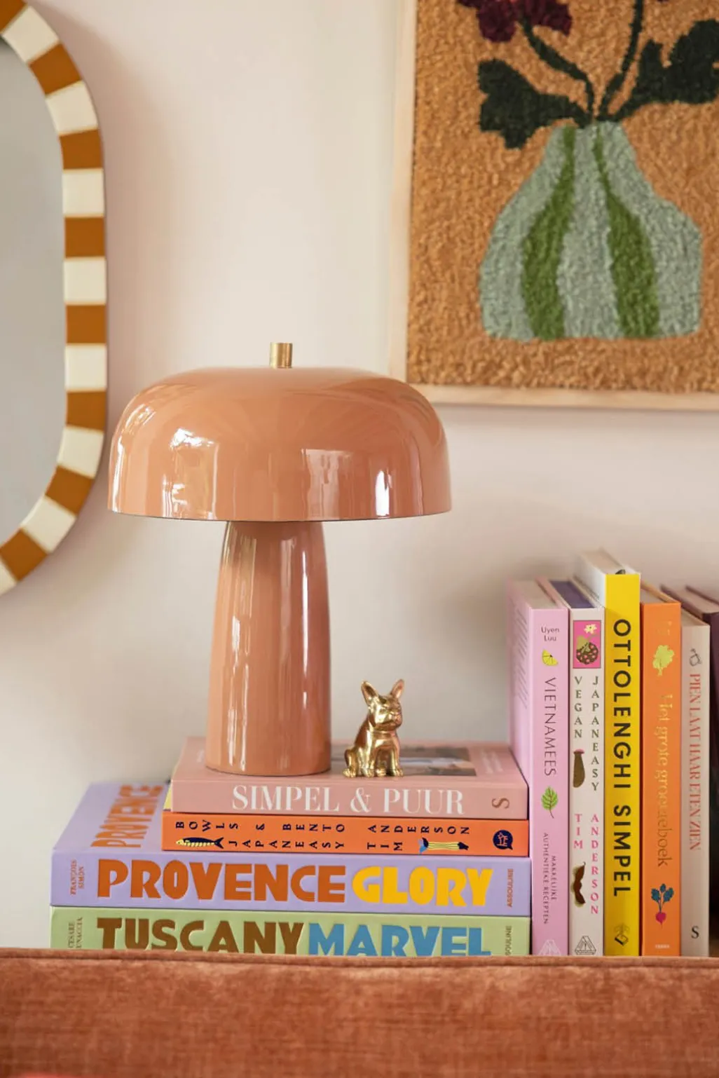 Roest oranje cupola tafellamp