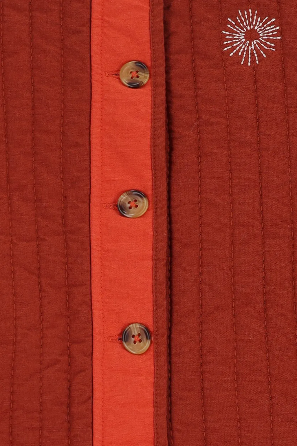 Rood quilted gilet met embroidery