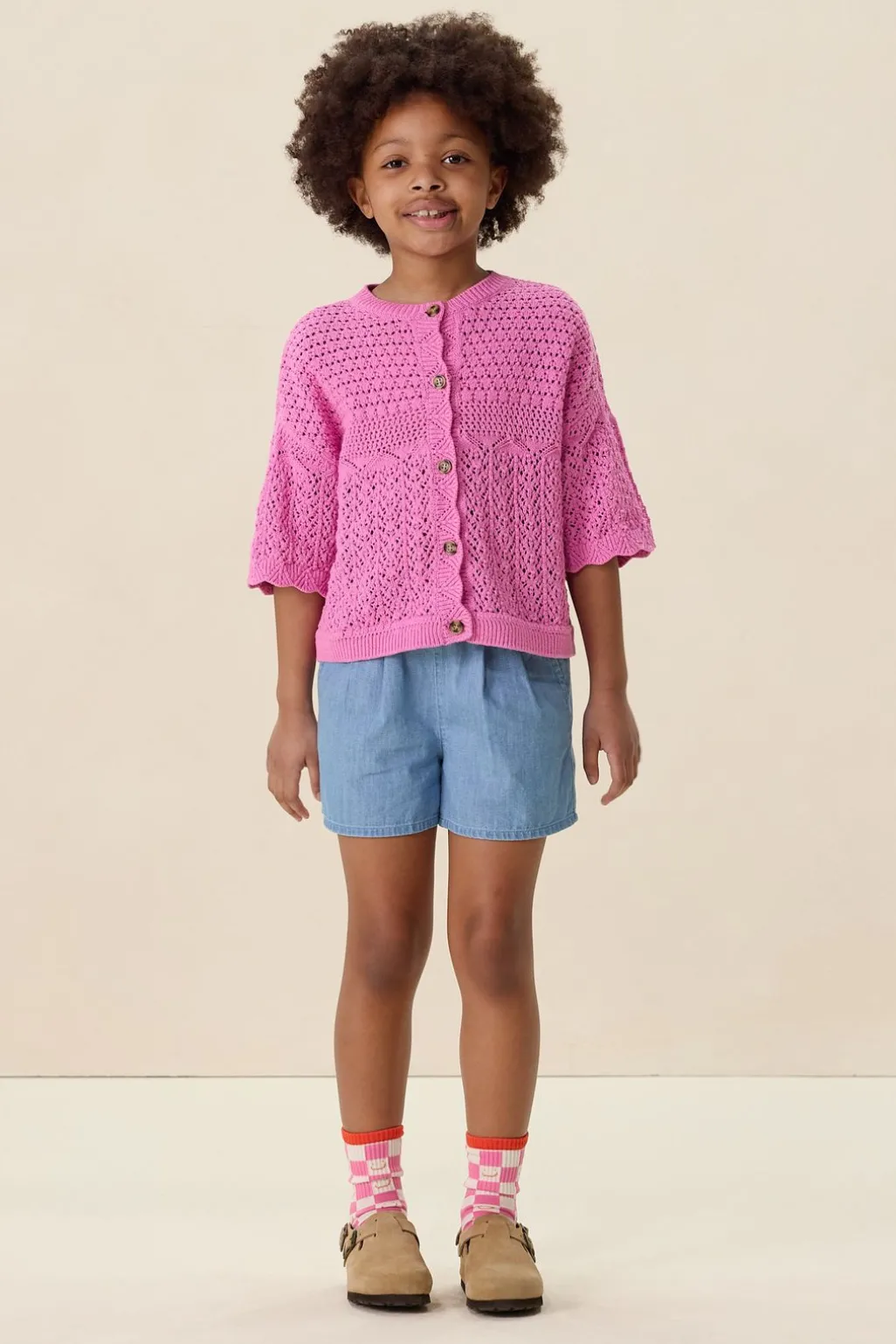 Roze ajour vest