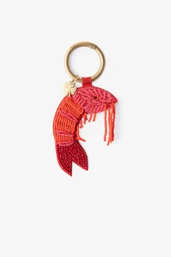 Roze bag charm met garnaal