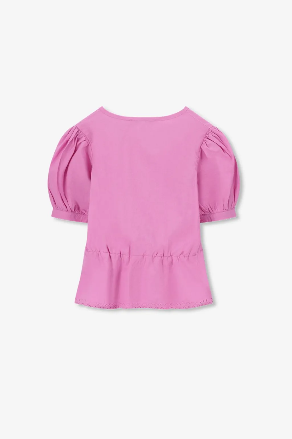 Roze blouse met striksluiting