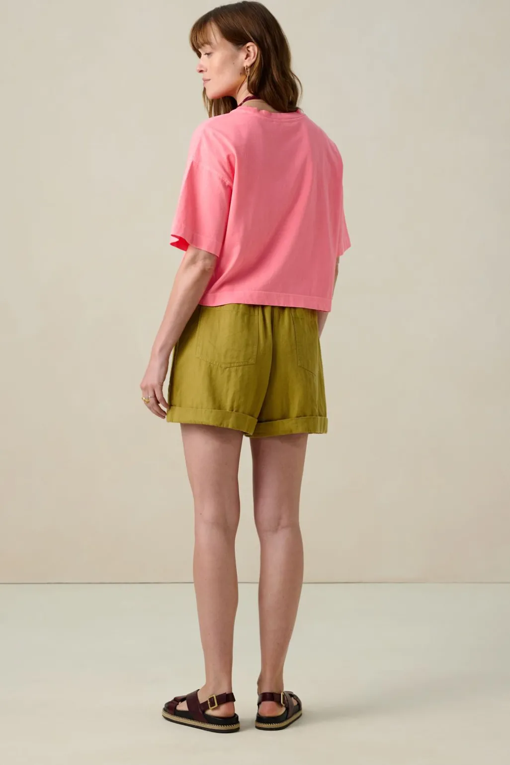 Roze boxy T-shirt
