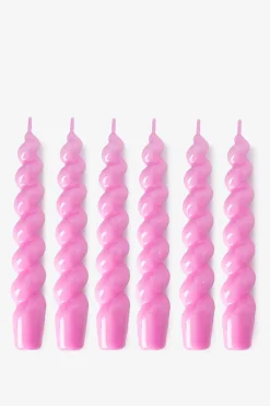 Roze draaikaarsen 17 cm