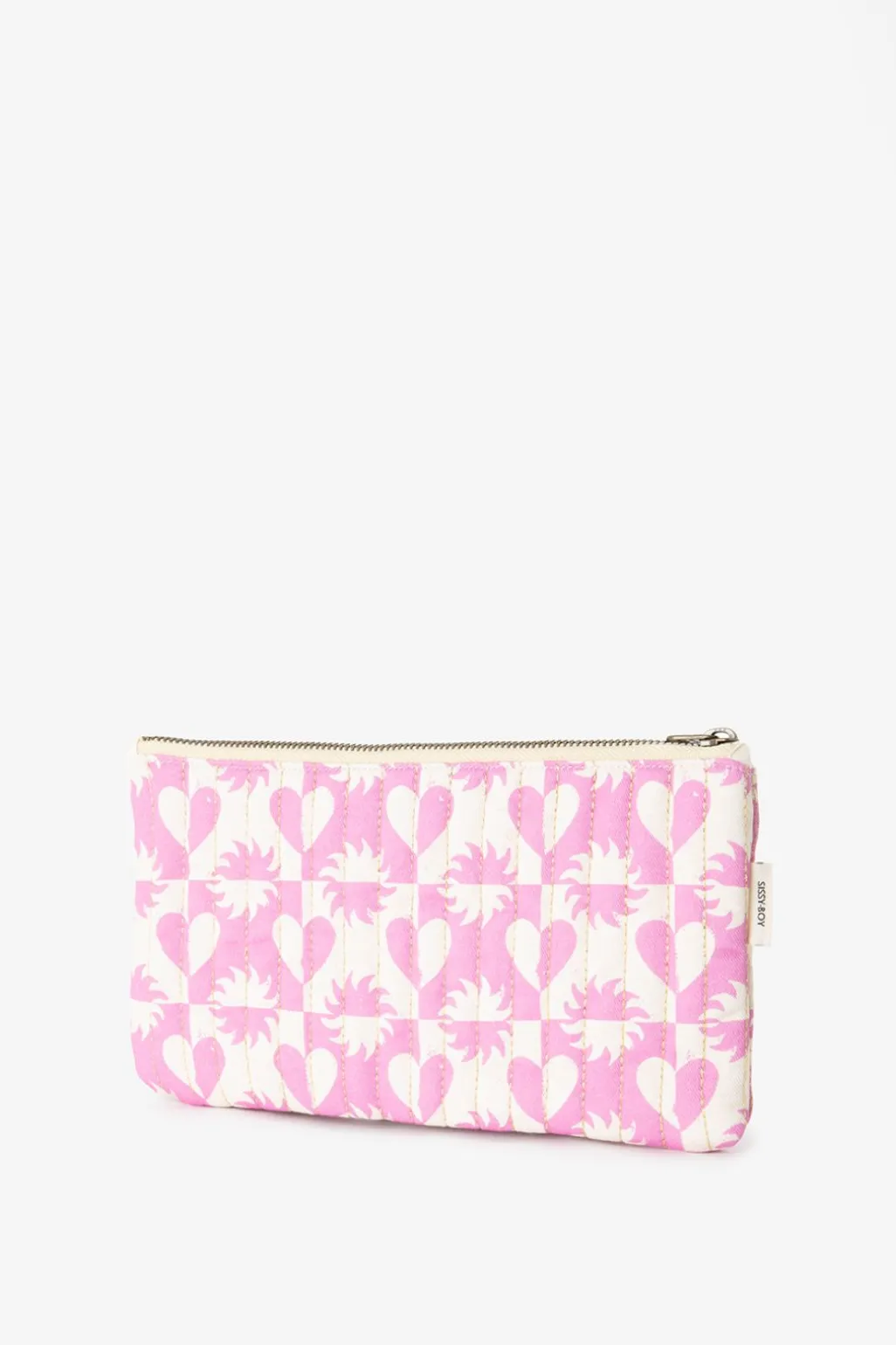 Roze etui met zon en hartjes