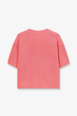 Roze gebreide trui