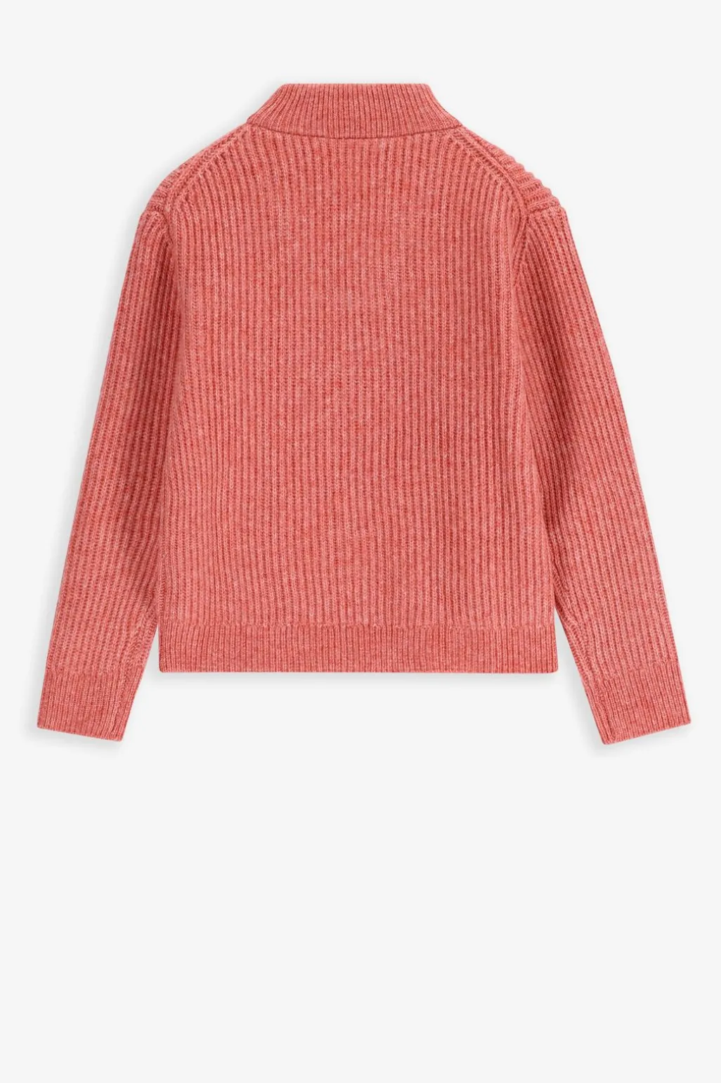 Roze gebreide trui met rits
