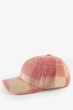 Roze geruite pet