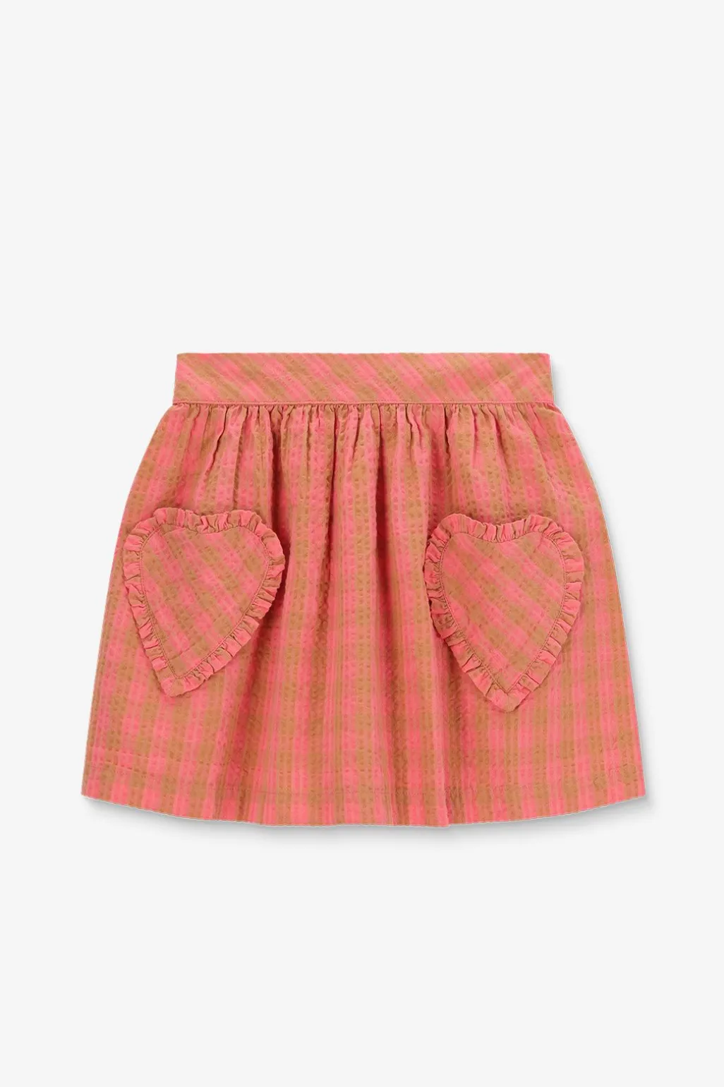 Roze geruite rok