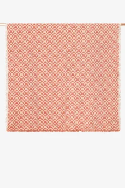 Roze geweven deken met dessin (130X180 CM)