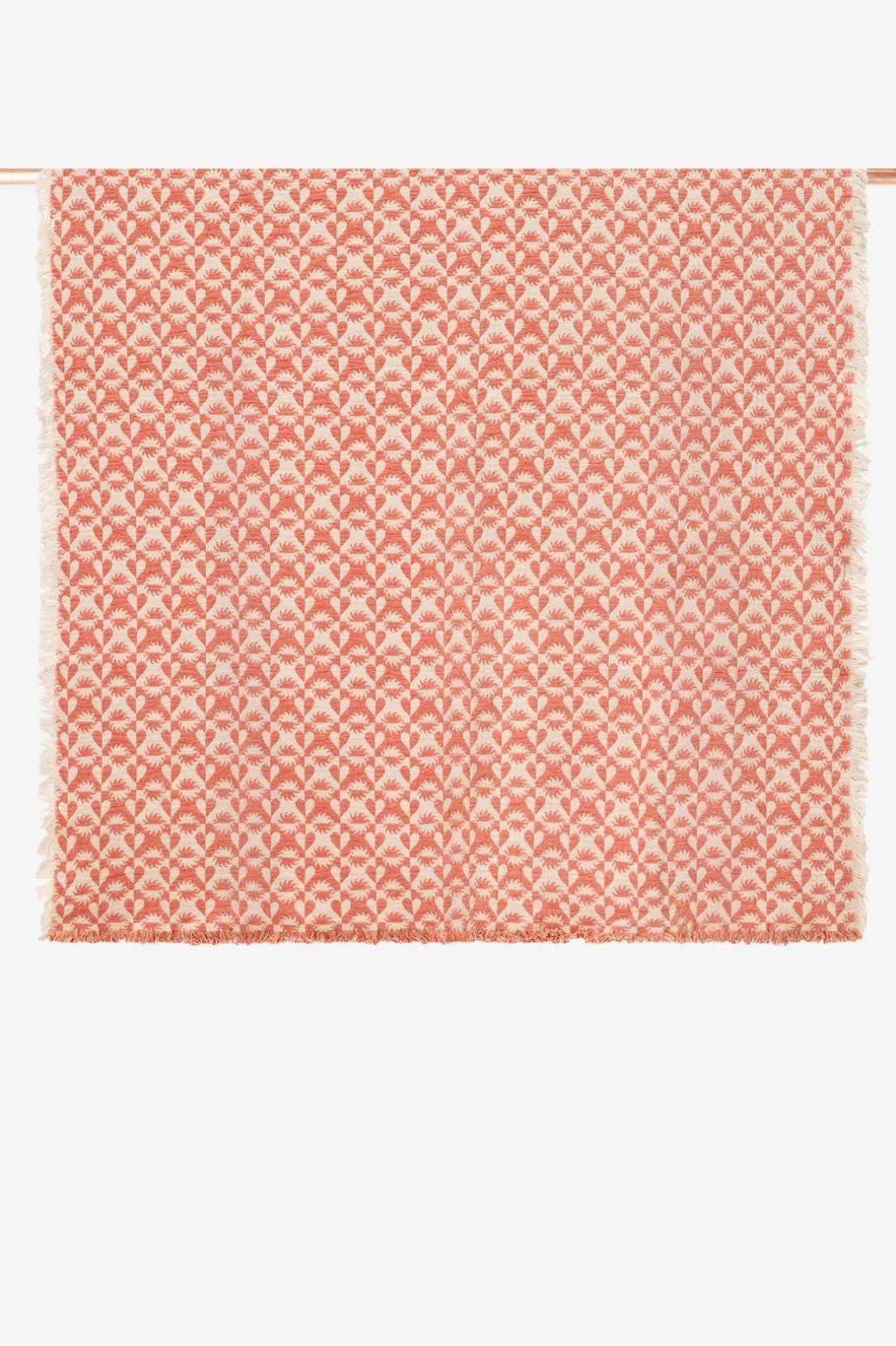 Roze geweven deken met dessin (130X180 CM)