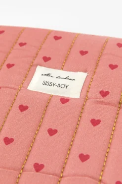Roze laptophoes met hartjesprint