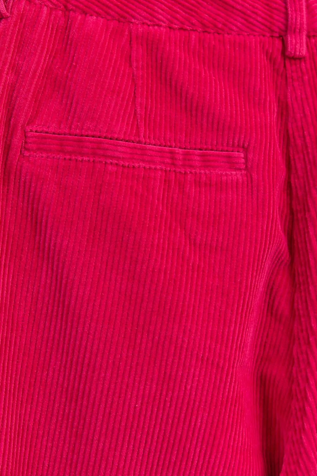 Roze mid waist wide leg corduroy broek