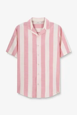 Roze overhemd met strepen