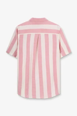 Roze overhemd met strepen