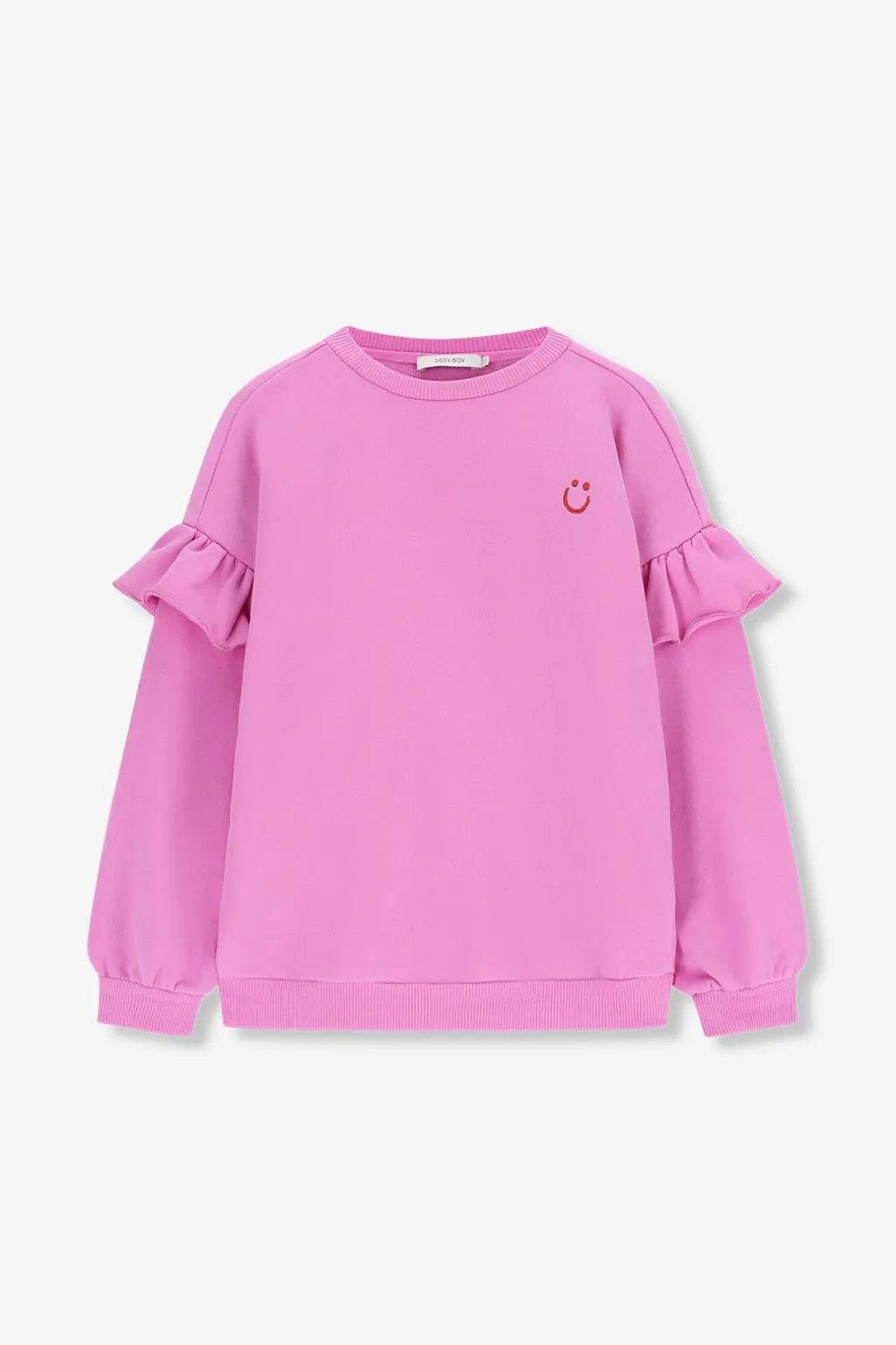 Roze oversized sweater met ruffles