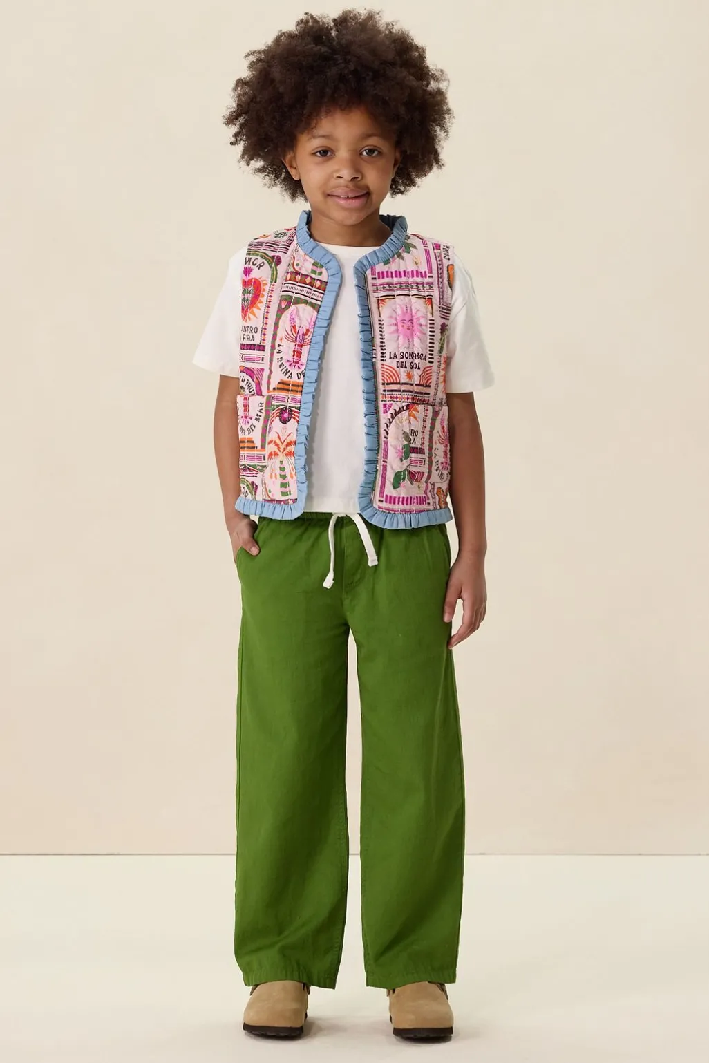 Roze reversible padded gilet