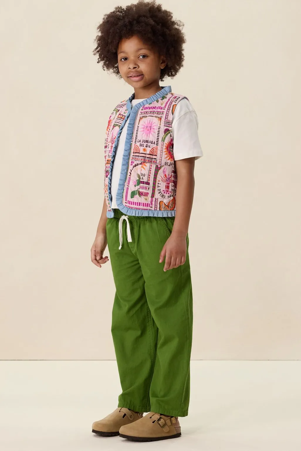 Roze reversible padded gilet
