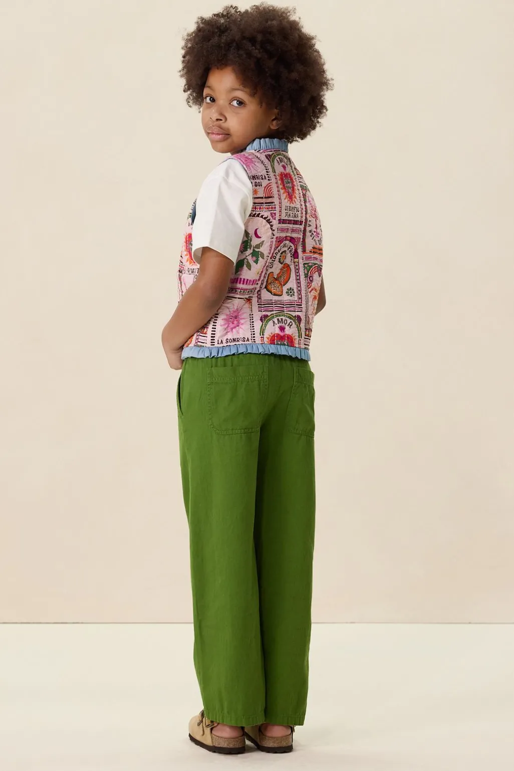 Roze reversible padded gilet
