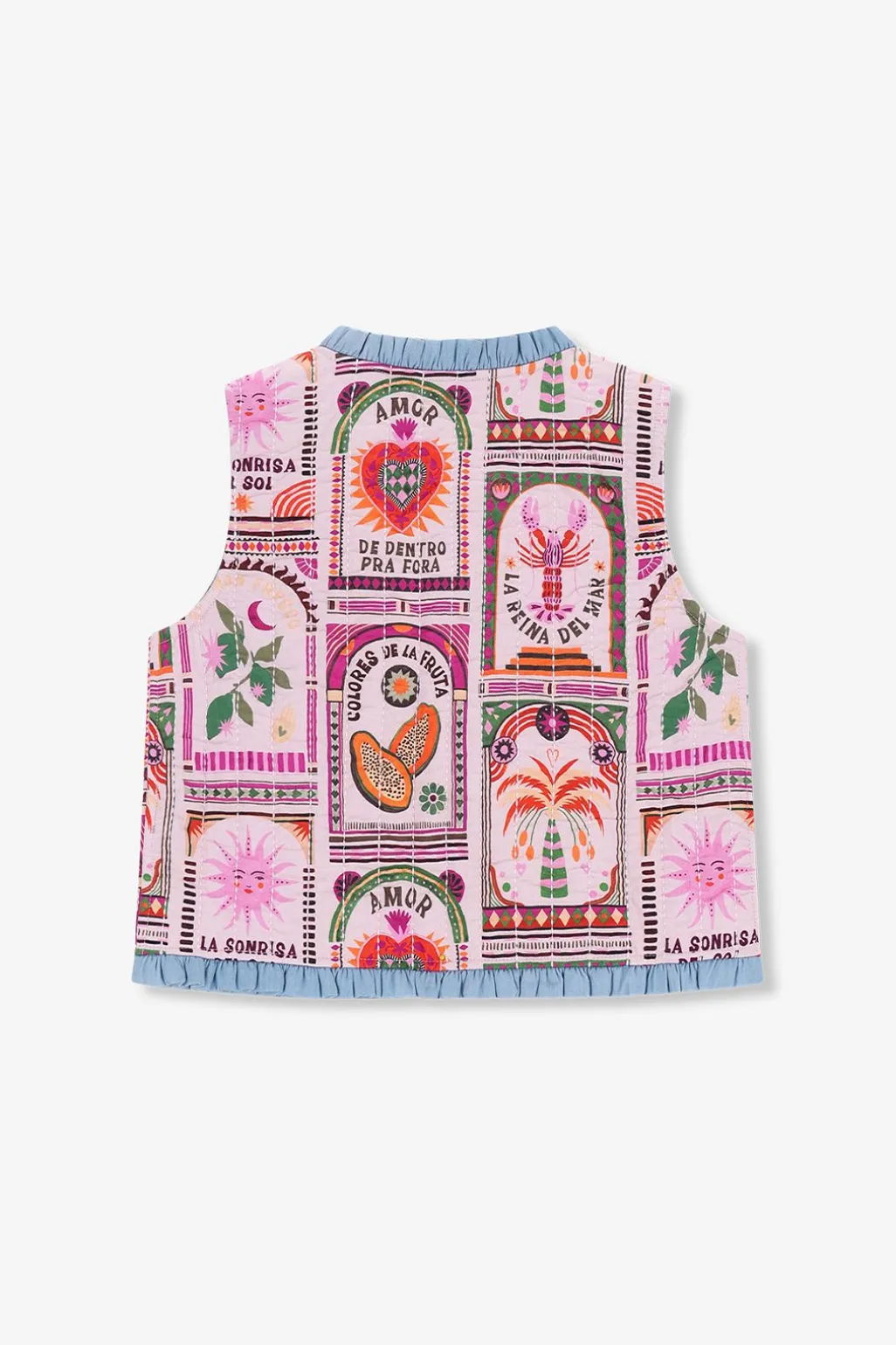 Roze reversible padded gilet