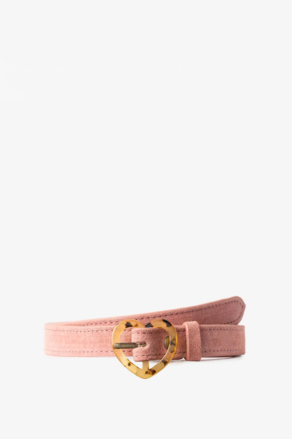 Roze riem met hartvormige gesp