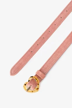 Roze riem met hartvormige gesp