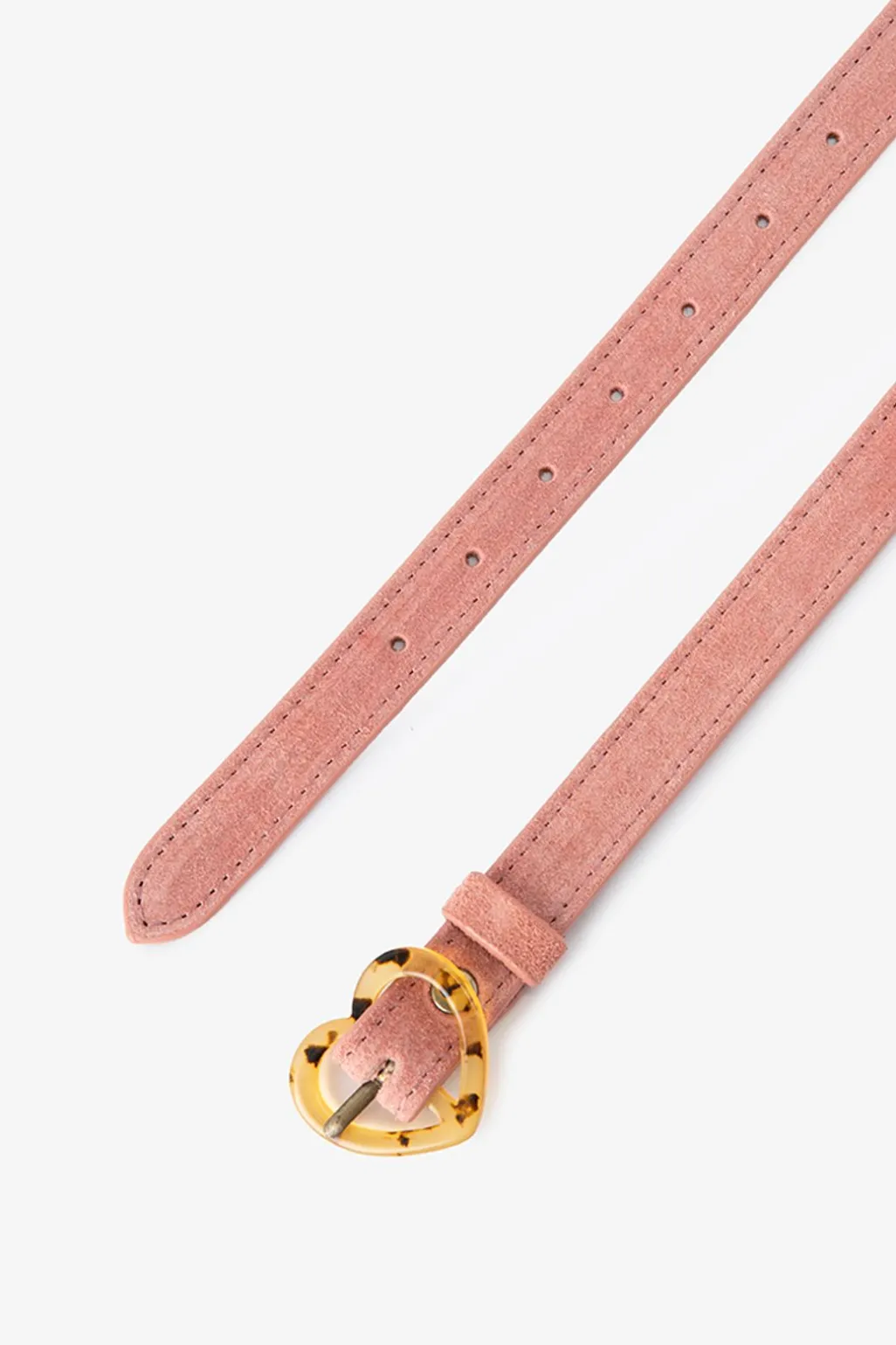 Roze riem met hartvormige gesp