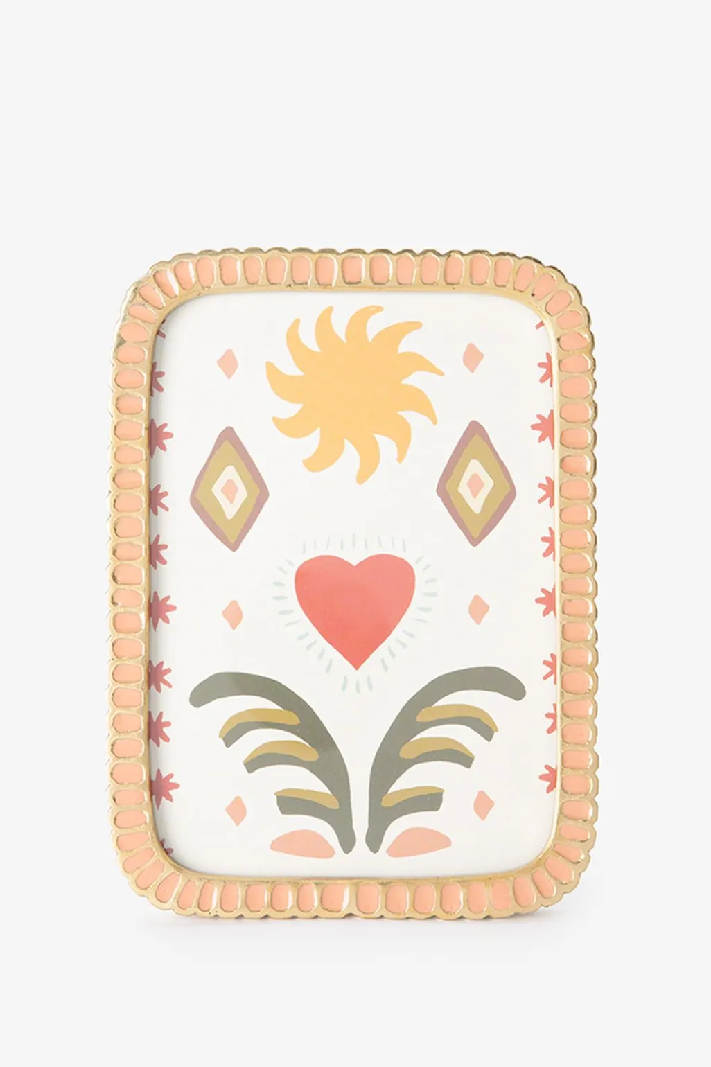 Roze scalloped enamel fotolijst