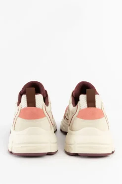 Roze sneakers met bordeaux rode details