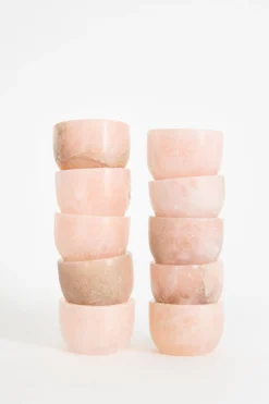 Roze soapstone eierdopjes