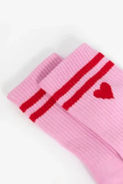 Roze sportsokken met hart