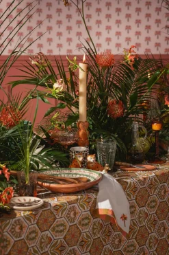 Set van 2 beige servetten met palmboom