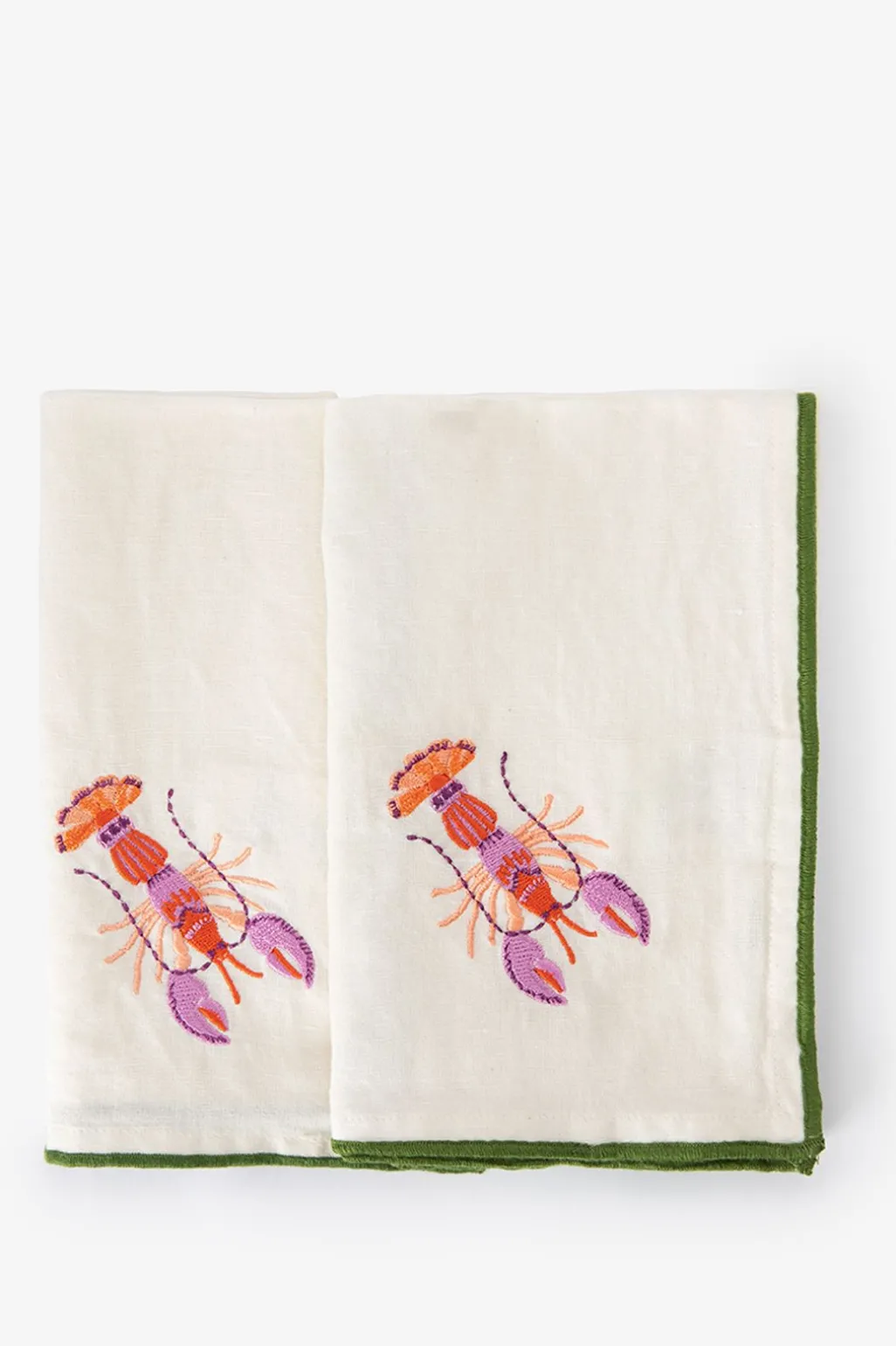 Set van 2 multicolour servetten met kreeft