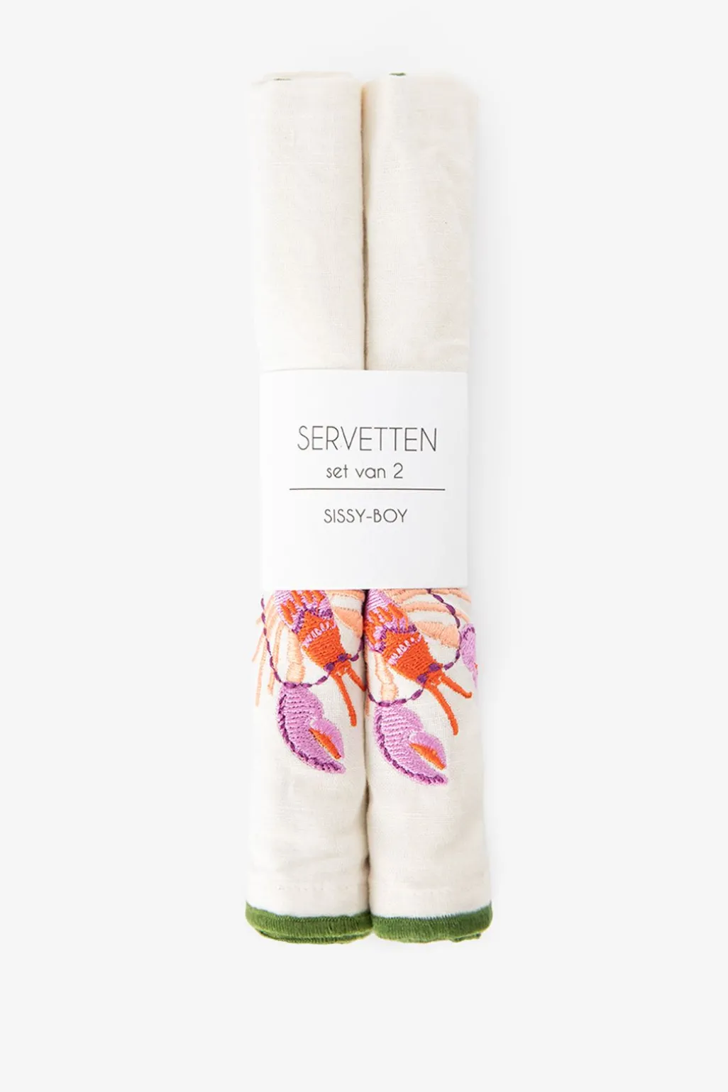 Set van 2 multicolour servetten met kreeft