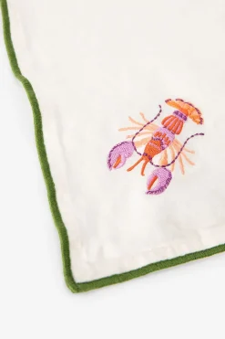Set van 2 multicolour servetten met kreeft