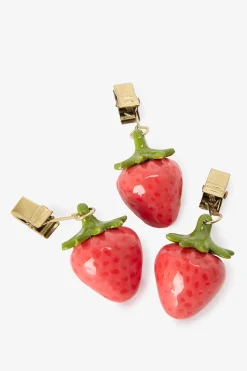 Tafelkleedgewichtjes met clip en aardbei