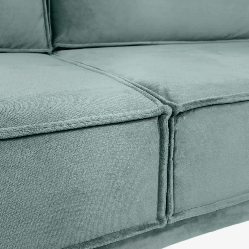 The Duchess velvet bank 2,5-zits grijs blauw