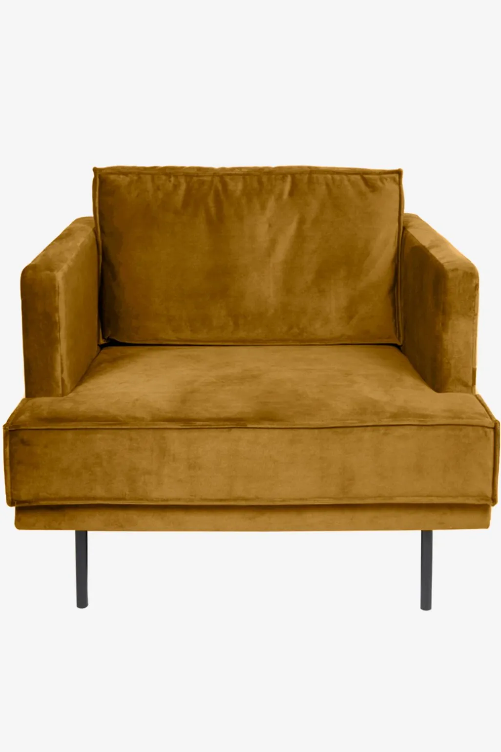 The Duchess velvet loveseat okergeel