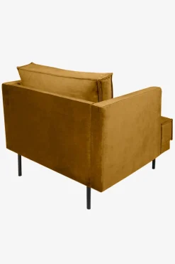 The Duchess velvet loveseat okergeel