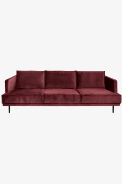 The Duchess velvet 3,5-zits bank wine red