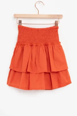 Warm oranje rok met smock details
