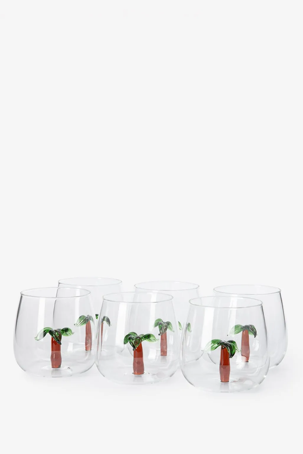 Waterglazen met palmboom