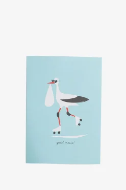 Wenskaart met kraamvogel