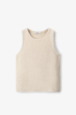 Wit gebreid singlet