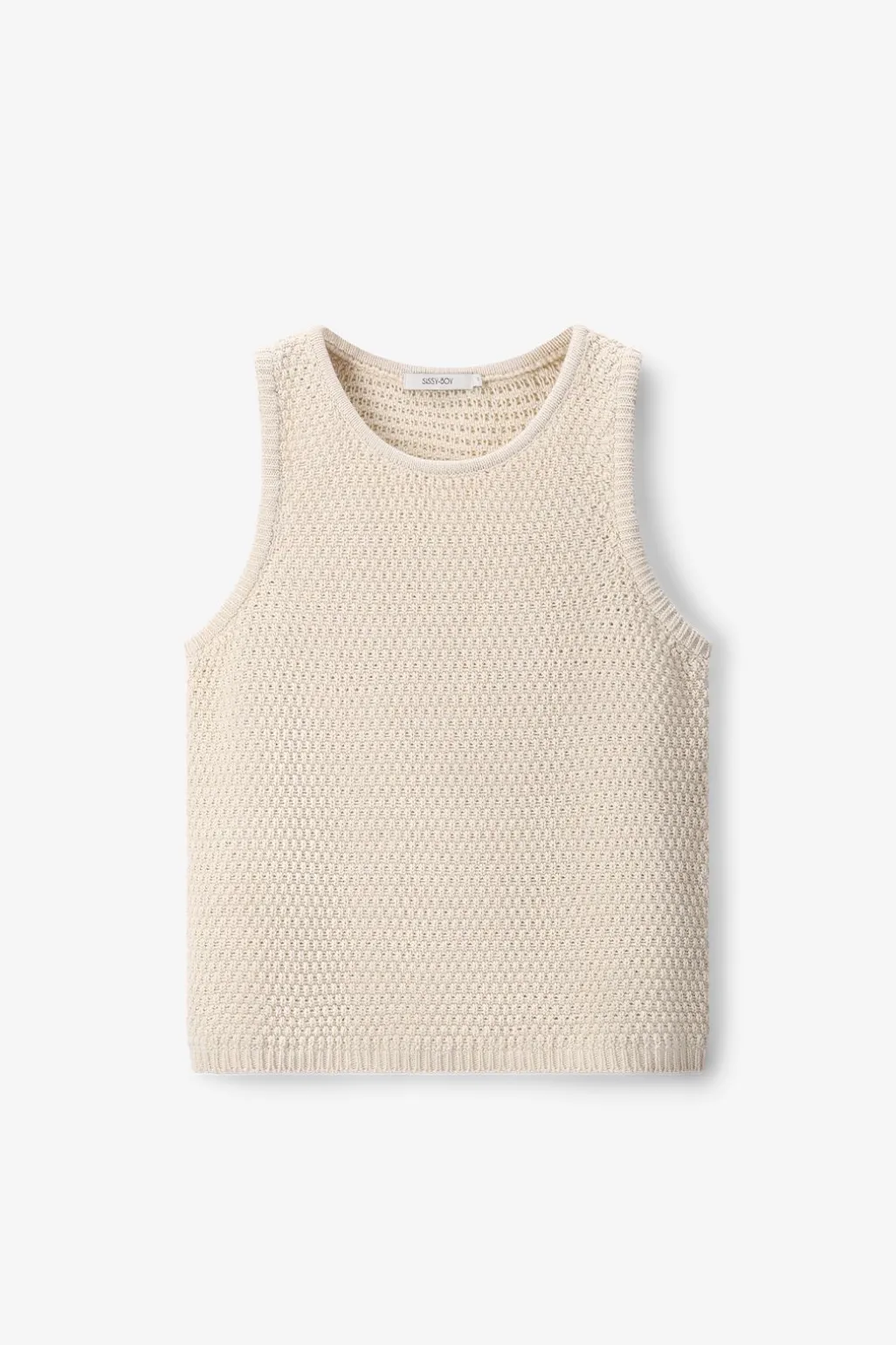 Wit gebreid singlet