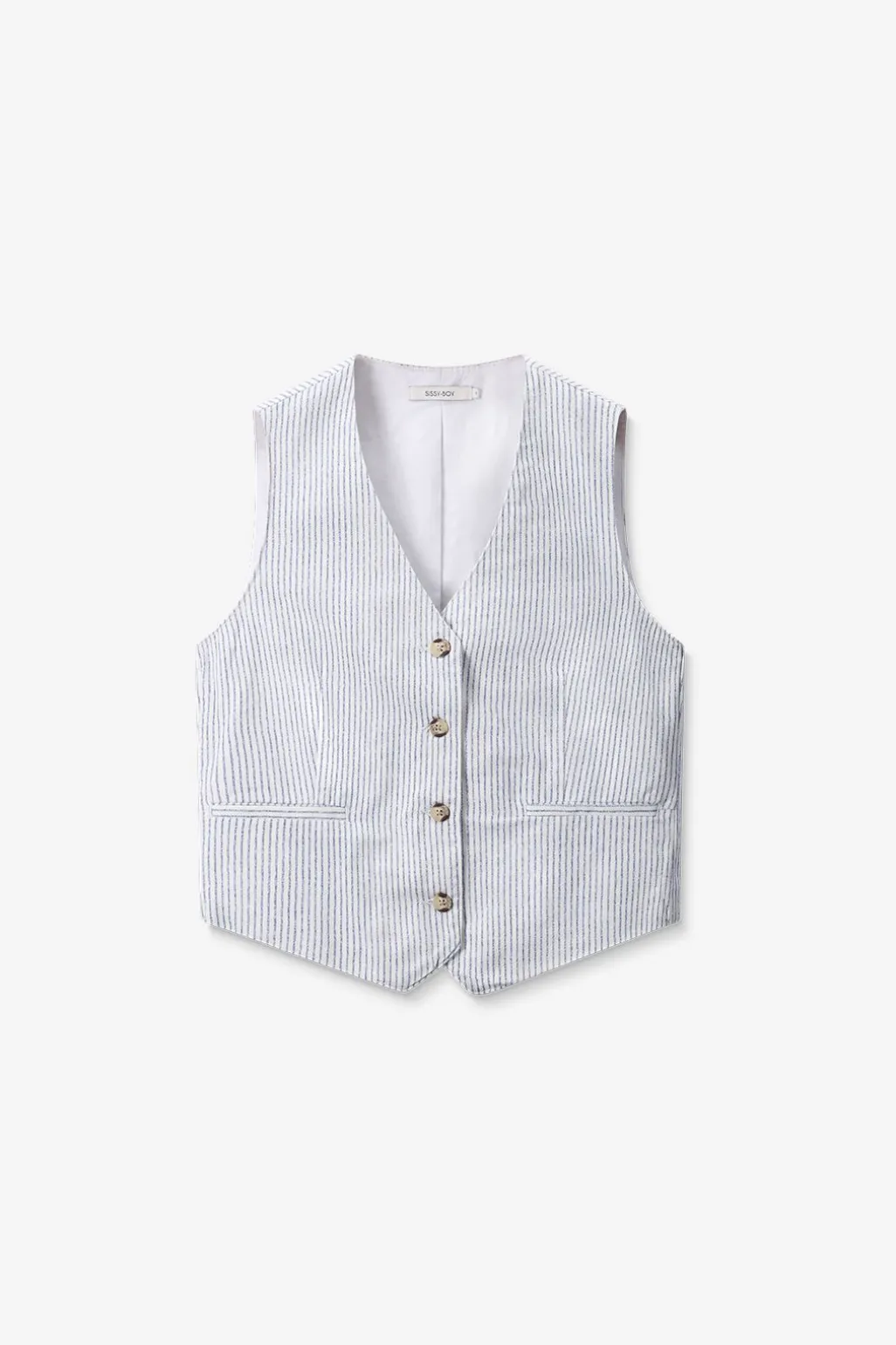 Wit gestreept gilet