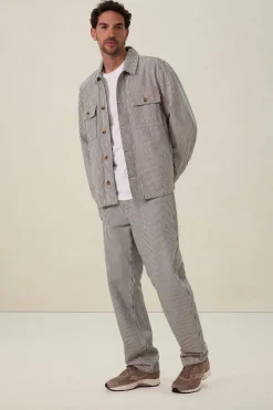 Wit gestreept workwear jack